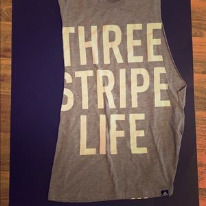 Adidas 3 stripe life muscle shirt